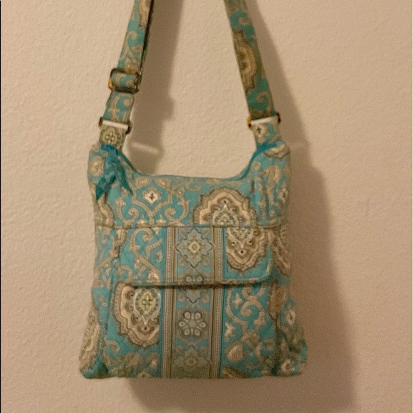 Vera Bradley Shoulder TOTALLY TURQ Retired Spring 2010 in Excellent Condition - Picture 5 of 7